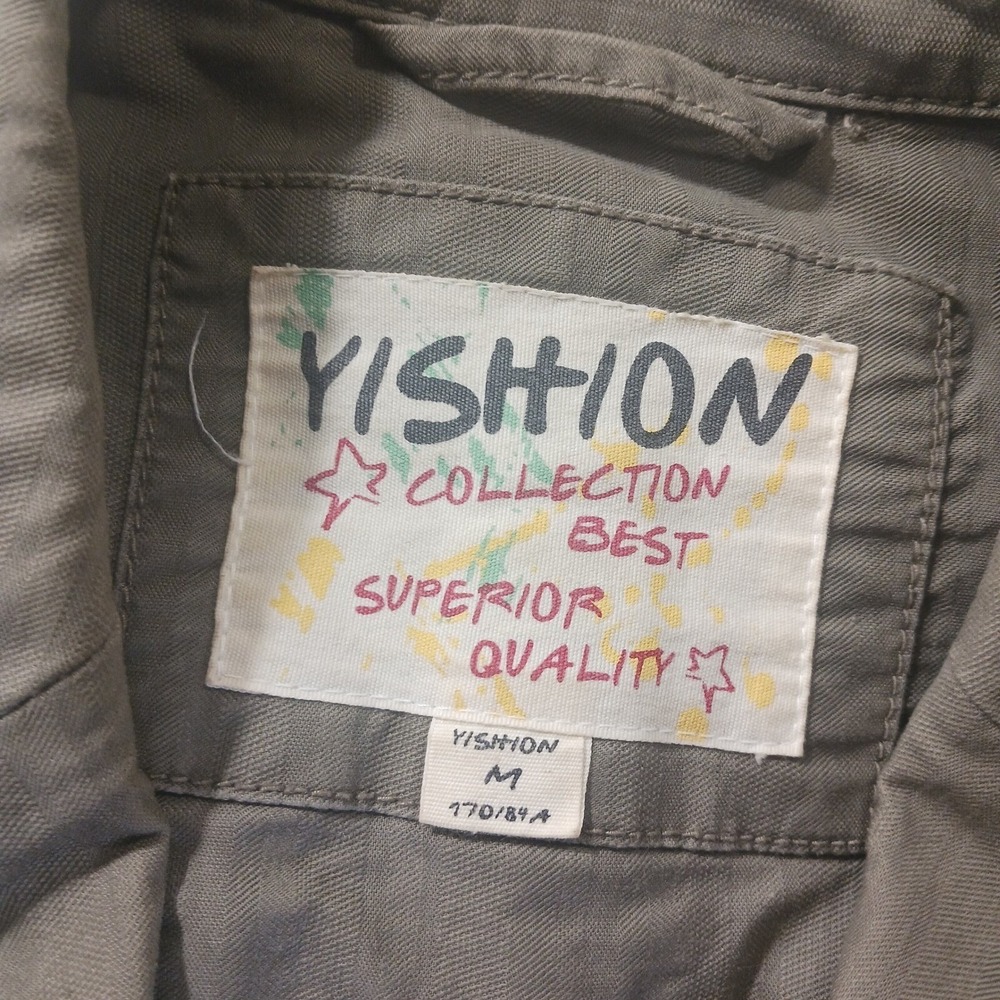 Yishion M Embroidered Military Blazer Jacket Olive Green Utility Preppy Chic - Picture 2 of 10